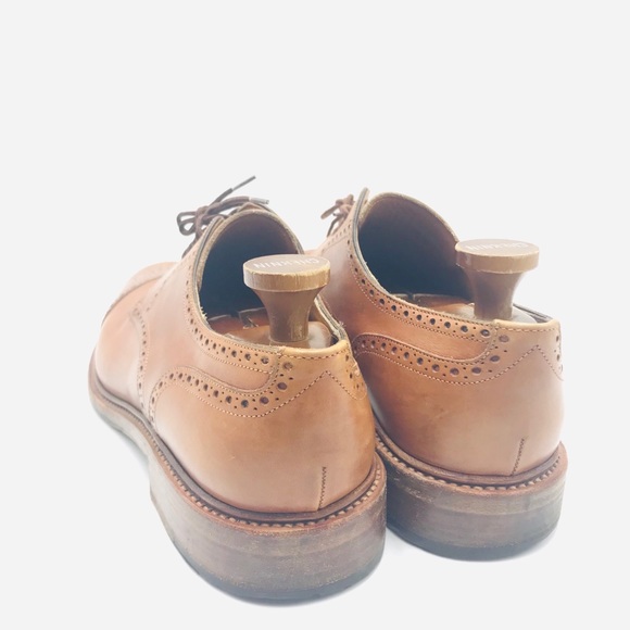 Santoni good year brown leather oxfords cap toe main image 8
